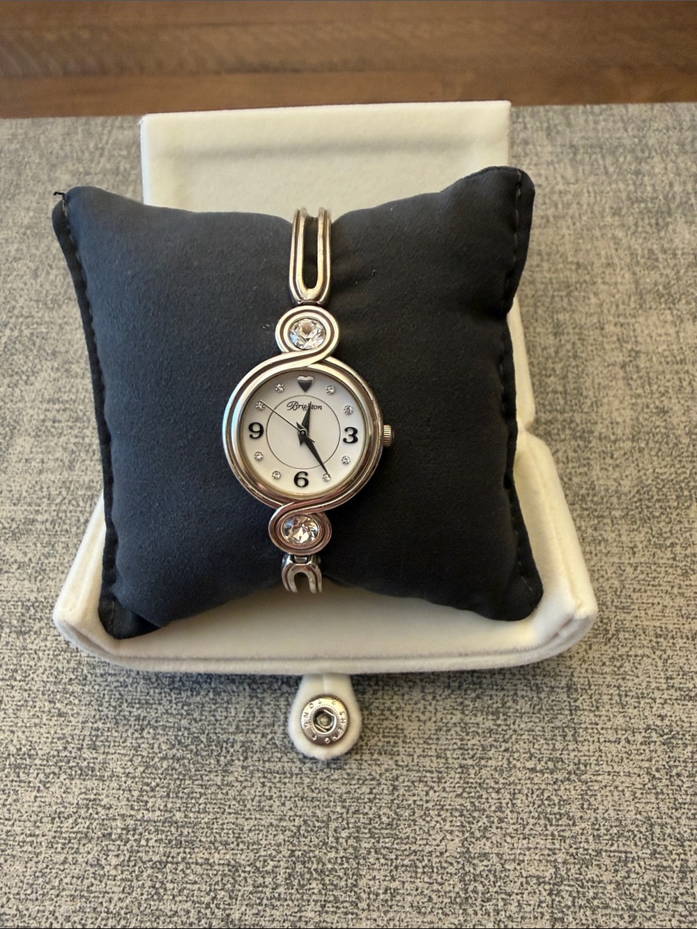 Brighton Silver-Tone Women's Crystal Accent Bracelet Watch - Silver